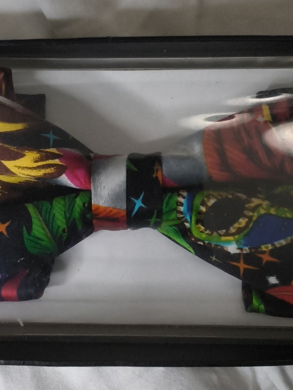 Black Floral Multicolor Men's Bow Tie